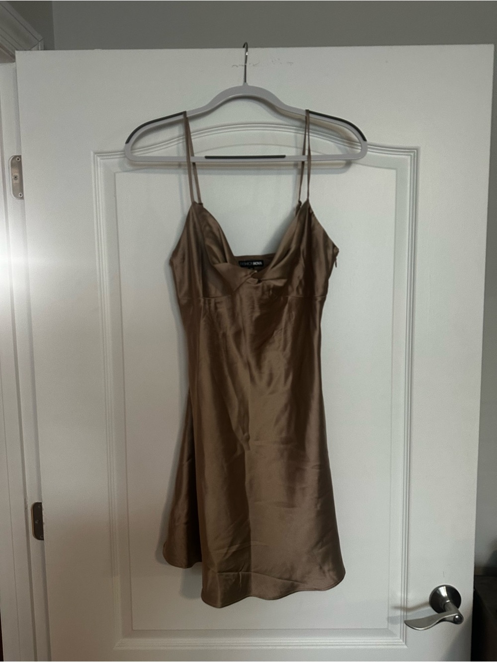 Fashion Nova Champagne Satin Slip Chemise
